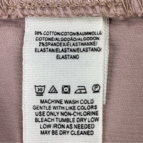 🔥Free People Corduroy Mini Skirt Pink Full Button Front Size 27 - Picture 9 of 11